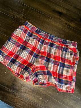 Aerie Plaid Flannel Pajama Set Button Down Top and Sleep Boxers